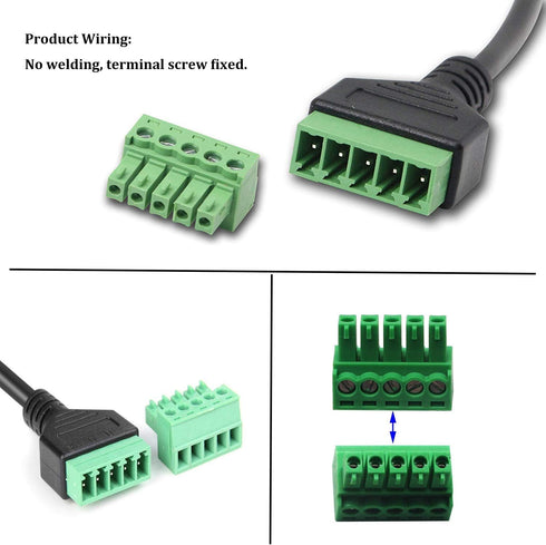 Poyiccot Micro USB Screw Terminal Block Connector, Micro USB Male to 5 Pin/Way Female Bolt Screw Shield terminals Pluggable Type Adapter Connector...