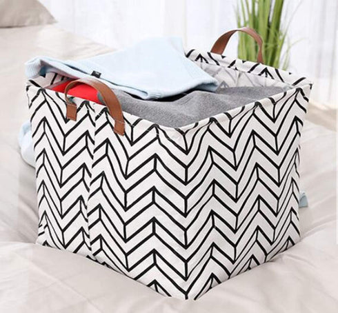 Storage Basket Fabric Organizer Bin for Toys, Books, Clothes, Pets,Perfect for Bedroom/Office/Nursery/Shelves(Polyline)...