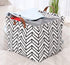 Square Canvas Toy Storage Bins Basket with Handle Collapsible Toy Organizer for Nursery Storage, Kid's Toy & Laundry, Gift Baskets(White-Geometric...