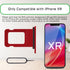 for iPhone XR Red SIM Card Slot Replacement Single SIM Version Card Tray Holder Adapter with Waterproof Rubber Ring Repair Tool Fix Kit Needle Eje...
