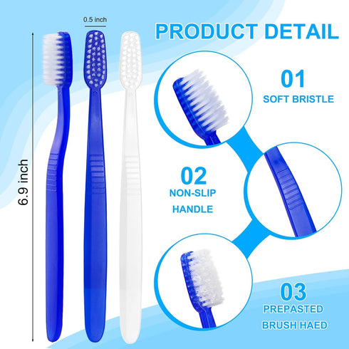 50 pcs Prepasted Disposable Toothbrushes Bulk Individually Wrapped Pre Pasted Soft Toothbrush, Single Use Travel Toothbrushes for Homeless Camping...