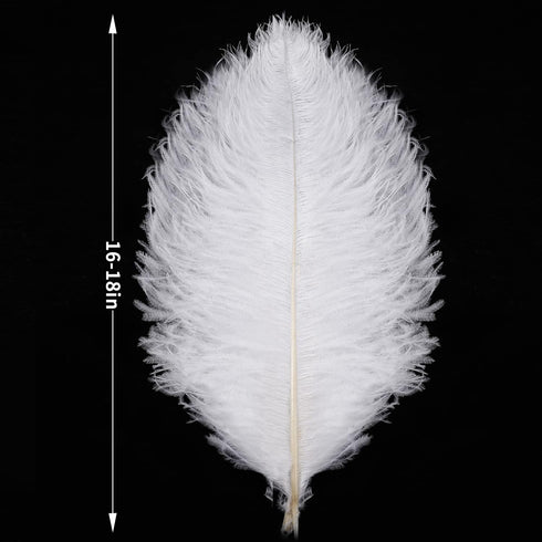 Larryhot White Large Ostrich Feathers - 16-18 inch 10pcs Feathers for Vase,Wedding Party Centerpieces and Home Decorations (White)...