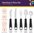Special Supplies Adaptive Utensils 5-Piece Set Non-Weighted, Non-Slip Handles for Hand Tremors, Arthritis, Parkinson’s or Elderly Use - Stainless ...