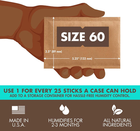 Boveda For Seasoning Two-Way Humdity Control Packs – 84% RH to Season a Wood Humidifier Box (Small- to Medium-Size, Up to 100-Count) – Size 60 – 4...