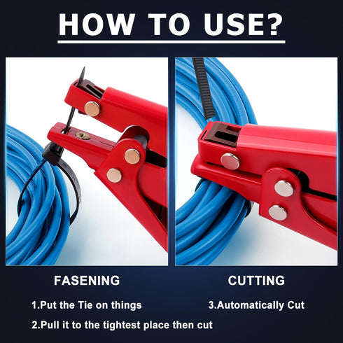 Zip Tie Tool, Zhushan Cutting Tool Fastening Cable Tie Tool with Adjustable Tension to Fasten and Cut Nylon Cable Tie...