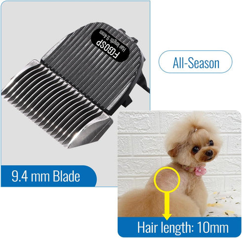 4FC Blade Dog Grooming Clippers Replacement Blades Compatible P70 Dog Clippers Detachable Ceramic Blade&Stainless Steel Blade 9.6mm Length Blades...