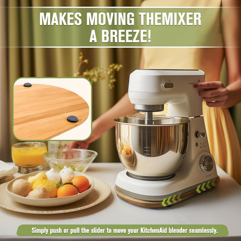 Bamboo Mixer Mat Slider For Kitchen Aid Bowl Lift 5-8 Qt - Mixer Appliance Moving Tray?Kitchen Countertop Storage Mover Sliding Caddy For Kitchen ...
