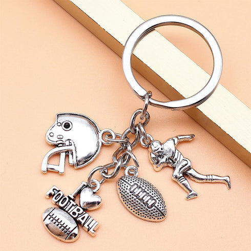 iMagitek 20 Pcs Football Keychains Football Helmet Charm Football Player Charm Keyrings for Football Lover Gifts...