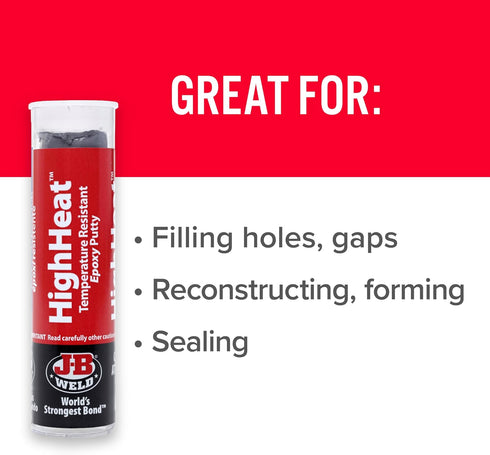 J-B Weld 8297 HighHeat 500 Degree Epoxy Putty Stick - 2 oz. , Grey...