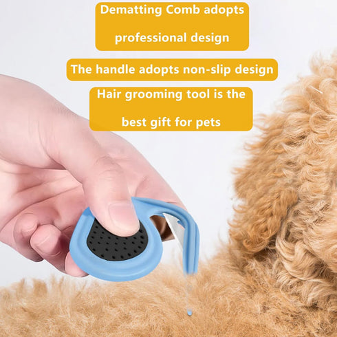 2 PCS Pet Grooming Tool Professional Dematting Comb Dog Detangler Brush Hair Grooming Tool Dog Undercoat Rake Grooming Rake for Grooming - Cuts Th...