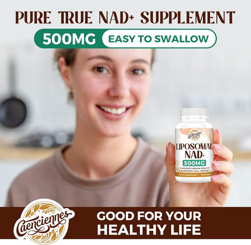 Liposomal NAD+ 500 MG Supplement, True NAD plus Supplement, Superior Absorption, Boost NAD+ More Efficient than Nicotinamide Riboside for Cellular...