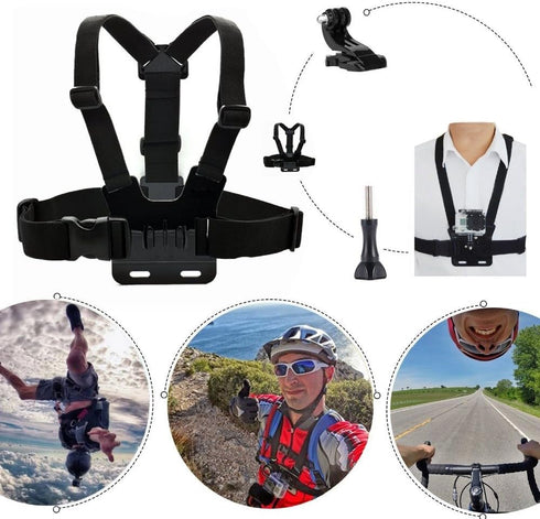 VVHOOY 3 in 1 Universal Action Camera Accessories Kit - Head Strap Mount/Chest Harness/Selfie stick Compatible with Gopro Hero 13 12 11 10 9 8 7 6...