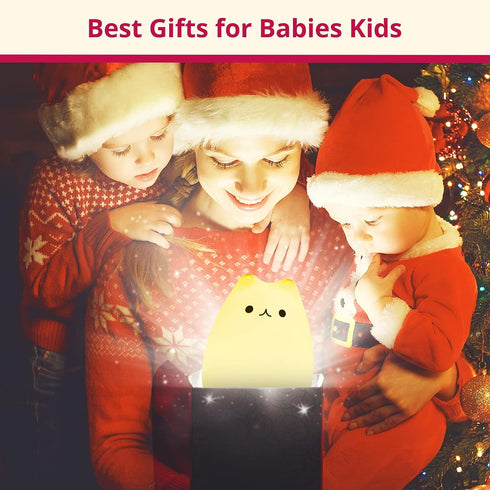 GoLine Cat Lamp, Gifts for 3 4 5 Year Old Girls,Graduation Gifts for Teen Girls,Kids Night Light for Bedroom,Kawaii Kitty Baby Nursery Lamp with R...