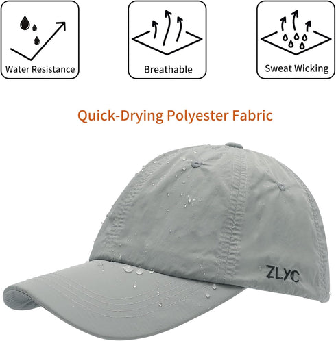 ZLYC Quick Dry Baseball Cap for Women Men Unstructured Sports Golf Tennis Hat...