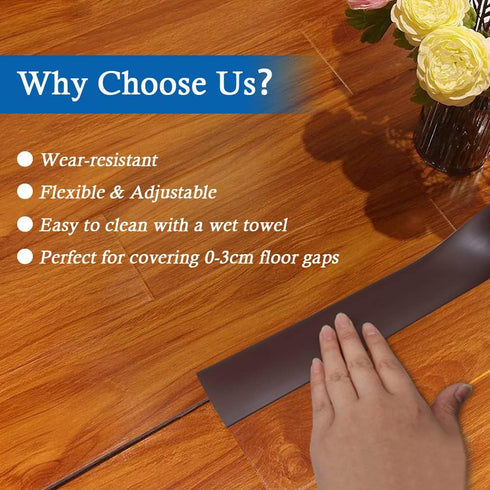 Floor Transition Strip Floor Cover Strips Self Adhesive Flooring Transitions Laminate Floor Strip 2" Wide Vinyl Floor Flat Divider Strip (6.56Ft, ...