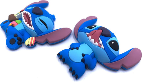 Disney Stitch 3D Foam Magnet Set - Stitch with Tongue and Stitch with Food Magnets - Magnet for Refrigerators and Lockers...