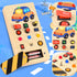 POLKRANE Busy Board with LED Light, Montessori Toys with Toggle Switch, Sensory Toys for Toddlers 1-3, Travel Toys for Educational Toddler Activit...