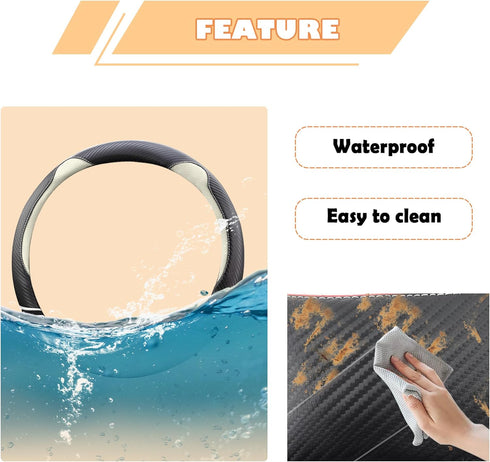15 Inch Car Steering Wheel Cover with Anti-Slip Lining,Cute & Stylish Car Wheel Cover Car Decorations for All Seasons,PVC Leather Steering Wheel C...