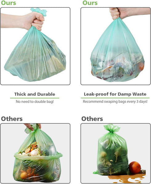 Compost Bags 3 Gallon 125 Packs,AYOTEE Compostable Trash Bags 3 Gallon, Small Biodegradable Trash Bags, Compost Bags For Countertop Bin,3 Gallon C...