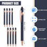 8 Pcs Blue Ink Ballpoint Pen with Stylus Tip 2 in 1 Stylus Ballpoint Pen Metal Pens Stylus Pen for Touch Screens School Office Coworkers (Blue Ros...