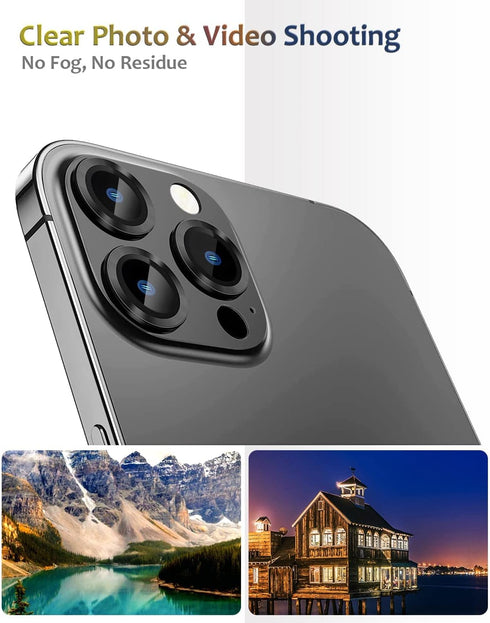 Metal Camera Lens Protector for iPhone 13 Pro Max & iPhone 13 Pro Metal Camera Cover Tempered Glass Screen Protector 9H Anti-Explosion iPhone 13 P...
