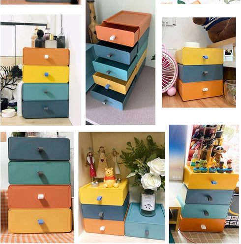 Desktop Storage Box Organizer Drawer,Stackable Large Capacity Sundry Container,Jewelry Case Cosmetic Makeups Dressing Home Desktop Organization. (...
