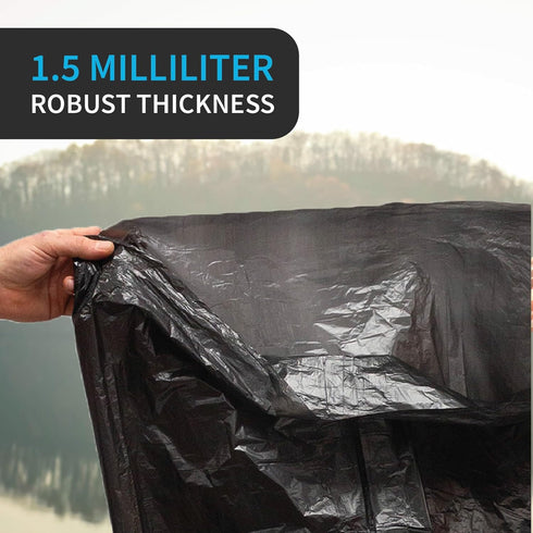 Black Trash Bag, Heavy Duty 20-30 Gallon Bag for Kitchen and Bathroom, Unscented, 1.5 Mil, Commercial Coreless Rolls, Can Liner 29 x 36, Office/In...