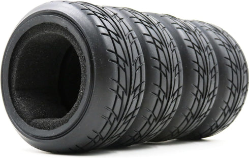 HOBBYSOUL 1/10 On Road Tires Arrows Soft Rubber Tyres Height 65mm fit 1/10 Traxxas HSP Tamiya HPI Kyosho RC On Road Run-flating Car, Pack of 4...