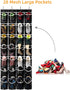 28 Pockets Over the Door Shoe Organzier, Hanging Shoe Organizer for Door Large Capacity Shoe Storage Bag with 4 Metal Hooks (Black-1Pack)...