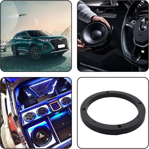 2PCS Black Plastic Speaker Spacer Adaptor Ring Mounting Bracket, 6.5 inches Dia Speaker Spacer Rings for Cars, Boats, Trucks, and More...