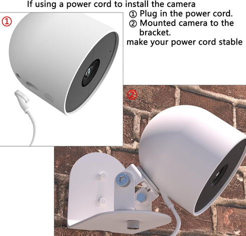 Metal Wall Mount Compatible with Google Nest Cam Outdoor Battery 2nd Generation, Anti-Drop, Provide Better Viewing Angles (Pack of 2)...