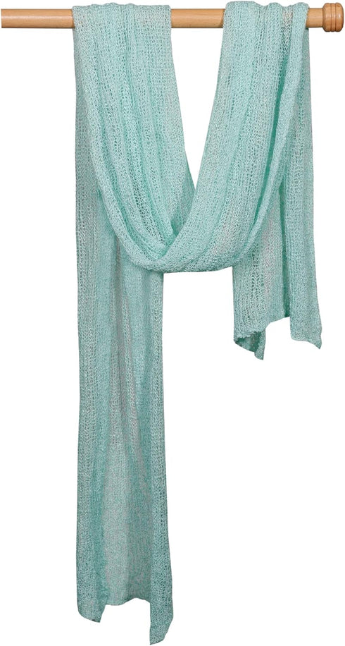 Newborn Baby Photography Prop Swaddle Cheesecloth Knit Crochet Wrap 16 Colors Available (Mint)...
