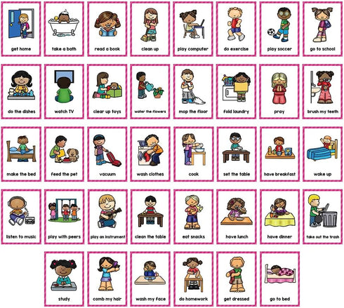 Daily Routines Learning Flashcards, High Frequency Words, Beginning Reading, Kindergarten to 1st, ESL Teaching Materials, Autism Learning Material...