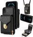 Compatible with iPhone XR 6.1 Wallet Case Crossbody Strap Leather Zipper Credit Card Holder Clasp Stand Cell Accessories Phone Cover for iPhoneXR ...