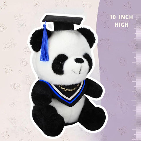 Graduation Bear Panda Stuffed Animal Plushies 2024 graduation gifts 10'' Panda Plush for kindergarten/Elementary/High School/College (Yellow)...