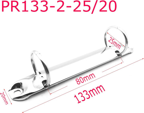 5pcs 2-Ring Binder Mechanism Spines for Top-Binding, 2 O Rings,20mm Base Width,133mm =5.24 inch Length,Top-Binding on The 8.5” Edge of a Letter Si...