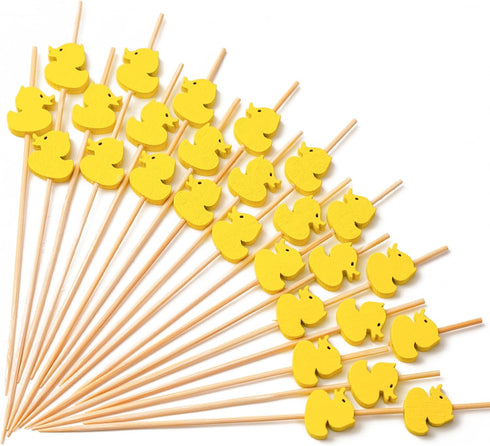 PuTwo Toothpicks 100 Counts Picks Handmade Natural Bamboo Cocktail Sticks,Yellow Ducks...