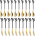 AnSaw 10-Pieces Small Coffee Spoons and 10-Pieces Desserts Forks, 4.7-inch Stainless Steel With Leaf Handle (Black & Gold)...