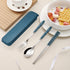 Travel Utensils Portable Silverware Cutlery Set Stainless Steel Reusable Flatware Portable Fork Spoon Chopsticks with Case for Camping Picnic Hiki...