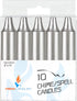 Mega Candles 10 pcs Unscented Silver Exquisite Mini Taper Spell Candles, 4 Inch Tall x 3/4 Inch Diameter, Supreme Chimes, Enchantment, Casting Rit...