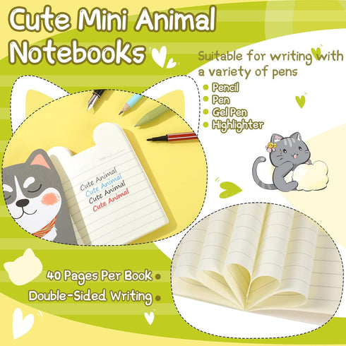 Yexiya 36 Packs Mini Cute Animal Notebooks Christmas Funny Cartoon Animal Notebook for Christmas Valentine's Day Gift School Office Party Favors (...