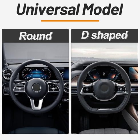 KAFEEK Elastic Stretch Steering Wheel Cover,Warm in Winter and Cool in Summer, Universal 15 inch, Microfiber Breathable Ice Silk, Anti-Slip, Odorl...
