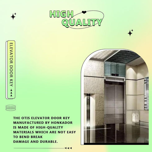 Half Moon Elevator Door Key,Heavy Duty Large Lunar Elevator Door Key for Otis,Comes with a Metal Keyring Keychain,1 piece, Silver...