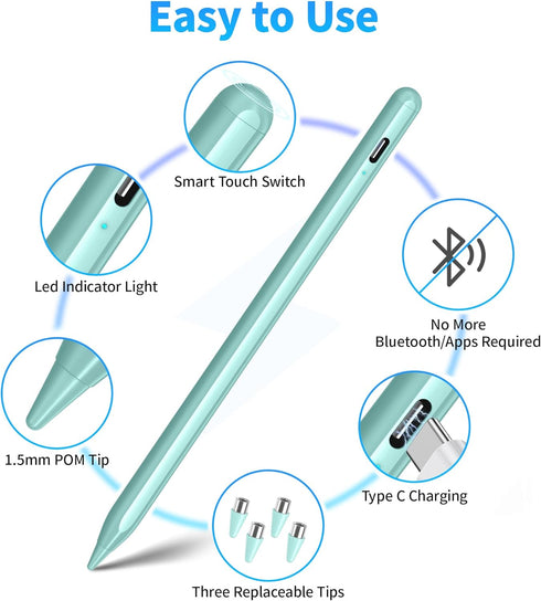 Stylus Pens for Touch Screen, DRYMOKINI Stylist Pen Compatible for Android and iOS Tablet/Phones, Rechargeable Universal Stylus Pencil Compatible ...