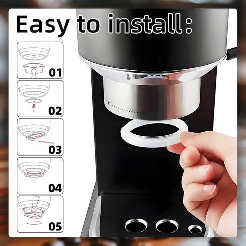 4 Pcs Replacement Gasket Seal Ring, 50mm Silicone Steam Ring Espresso Machine Repair Kit, Grouphead Gasket Replacement Part Compatible with De'lon...