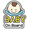 GEEKBEAR Baby on Board Car Sticker - Character Design, Reflective, Weather-Resistant (01. Basic Boy)...