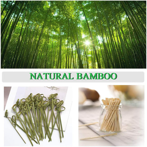 500 Pcs Bamboo Cocktail Appetizer Forks Food Fruit Picks Set 200 Pcs Sandwich Skewer Picks & 300 Pcs Mini Wooden Cocktail Fruit Forks Cheese Wood ...