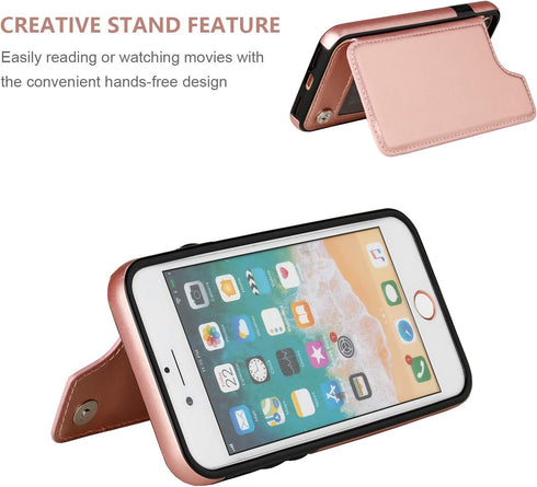 ONETOP for iPhone SE(2022) iPhone SE(2020) iPhone 7/8 Wallet Case with Card Holder, Premium PU Leather Kickstand Card Slots, Double Magnetic Clasp...