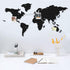 Navaris Cork Board World Map - Self-Adhesive Corkboard Continents for Wall to Pin, Plan, Document Travels - with 18 Cork Pieces and 10 Pins - Blac...