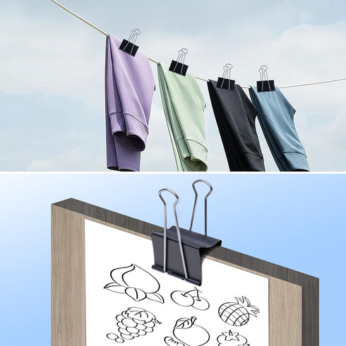 Jumbo Binder Clips 3 inch (6 Pcs), Extra Large Binder Clips for Office Supplies...